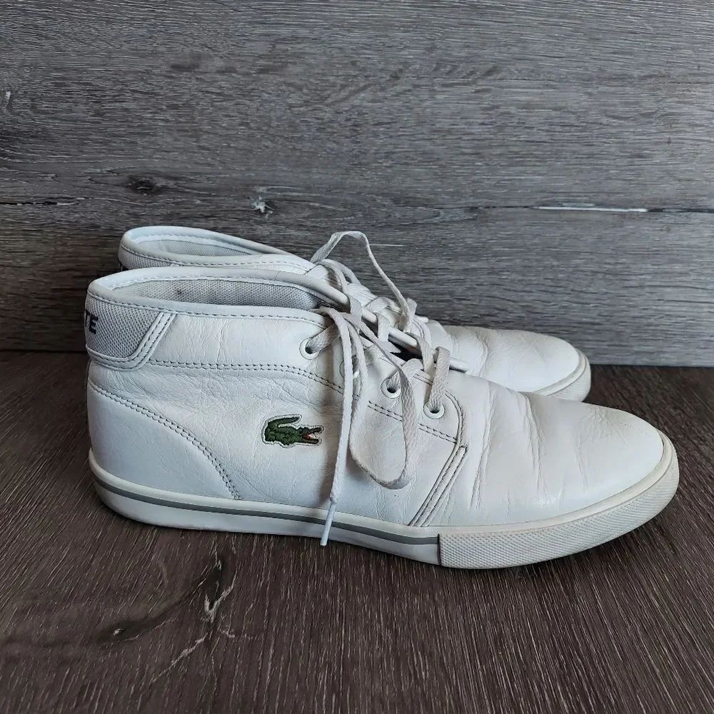 Lacoste Men's Ampthill Leather High Top Sneaker 7.5
